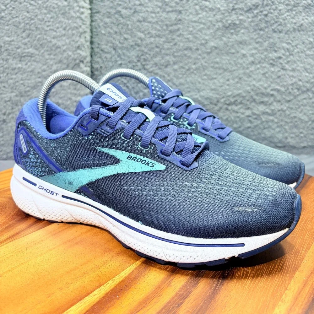 Brooks Ghost 14 Womens Running Shoes Navy Blue Aqua 1203561B446 Size 8.5 B